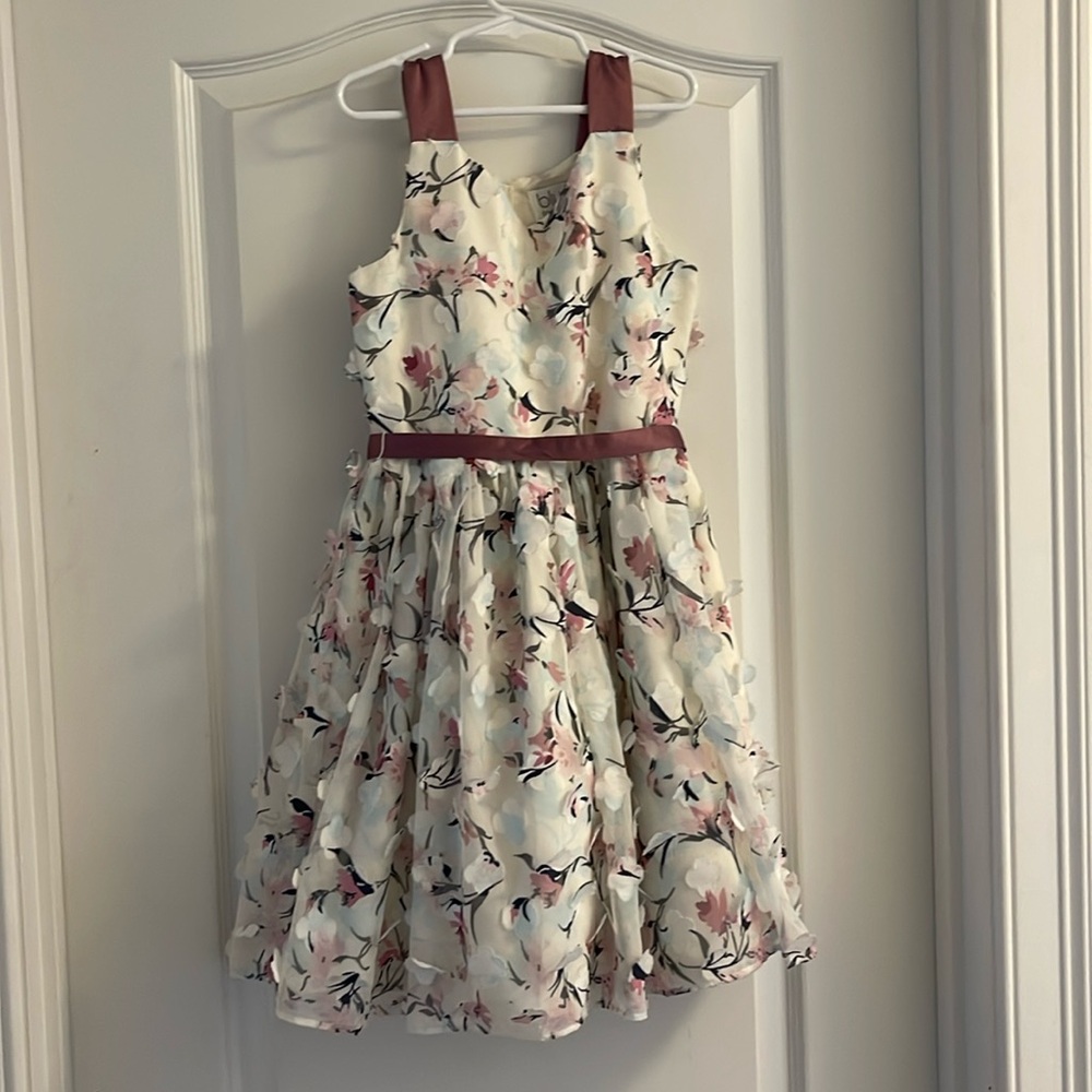 Blush by Us Angels girls layered flower dress with satin and tulle lining 10Y